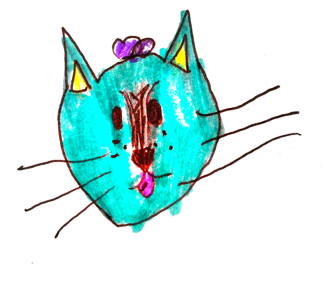 Ocean Cat, an original drawing by Mila, age seven
